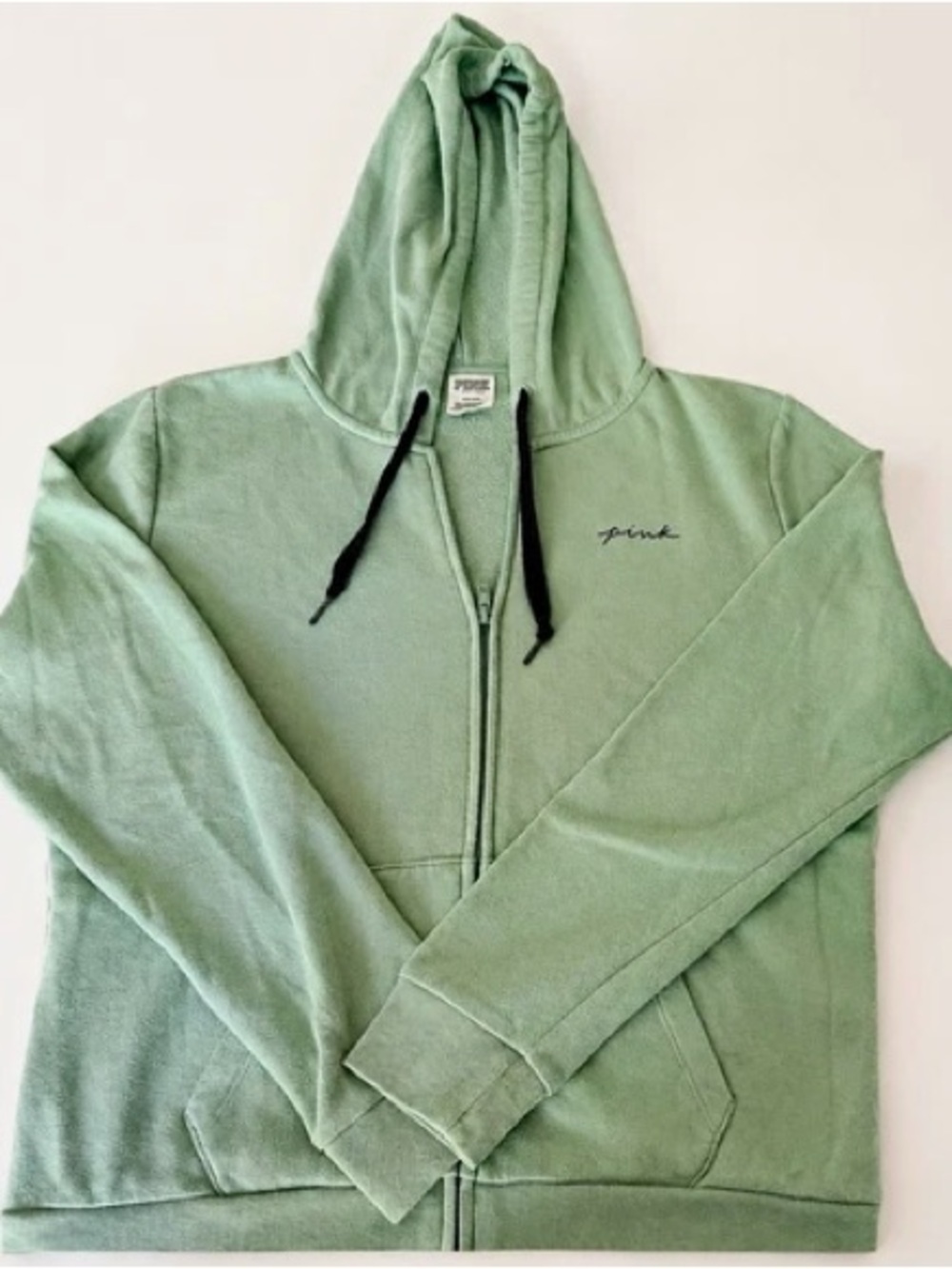 PINK Victoria's Secret Sage Green Full-Zip Hoodie